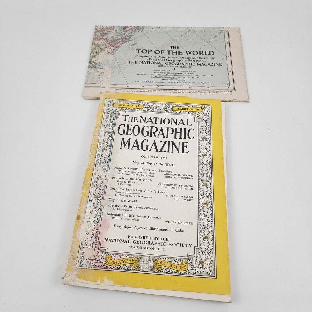 National Geographic Magazine October 1949 With Insert